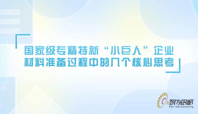 ***專精特新“小巨人”材料準(zhǔn)備過程中的幾個(gè)核心思考