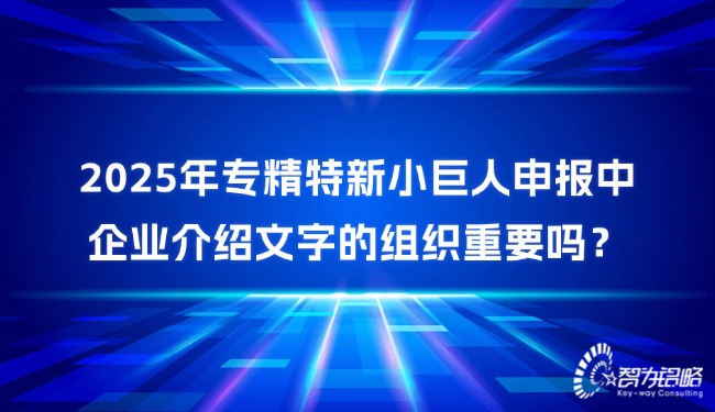 2025年專精特新小巨人申報(bào)中企業(yè)介紹文字的組織重要嗎？.jpg