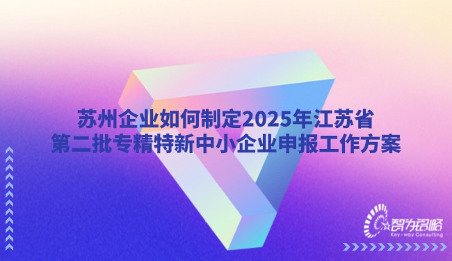 蘇州企業(yè)如何制定2025年江蘇省*二批專精特新中小企業(yè)申報工作方案.jpg