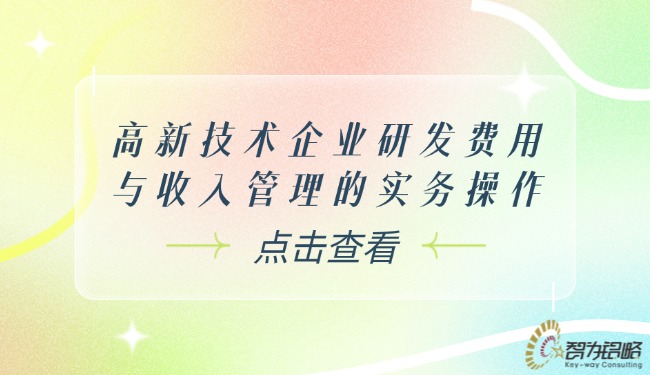高新技術(shù)企業(yè)研發(fā)費用與收入管理的實務(wù)操作.jpg